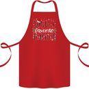 Santa's Favorite Teacher Funny Christmas Cotton Apron 100% Organic Red