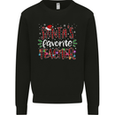 Santa's Favorite Teacher Funny Christmas Mens Sweatshirt Jumper Black