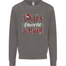 Santa's Favorite Teacher Funny Christmas Mens Sweatshirt Jumper Charcoal