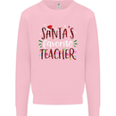 Santa's Favorite Teacher Funny Christmas Mens Sweatshirt Jumper Light Pink