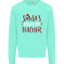 Santa's Favorite Teacher Funny Christmas Mens Sweatshirt Jumper Peppermint