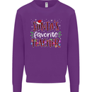 Santa's Favorite Teacher Funny Christmas Mens Sweatshirt Jumper Purple