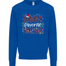 Santa's Favorite Teacher Funny Christmas Mens Sweatshirt Jumper Royal Blue