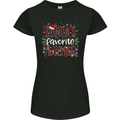 Santa's Favourite Teacher Funny Christmas Womens Petite Cut T-Shirt Black