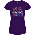 Santa's Favourite Teacher Funny Christmas Womens Petite Cut T-Shirt Purple