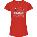 Santa's Favourite Teacher Funny Christmas Womens Petite Cut T-Shirt Red