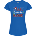 Santa's Favourite Teacher Funny Christmas Womens Petite Cut T-Shirt Royal Blue