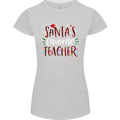 Santa's Favourite Teacher Funny Christmas Womens Petite Cut T-Shirt Sports Grey