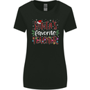 Santa's Favourite Teacher Funny Christmas Womens Wider Cut T-Shirt Black