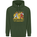 Santa vs Jesus Funny Christmas Xmas Childrens Kids Hoodie Forest Green