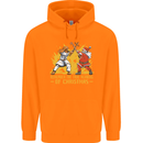 Santa vs Jesus Funny Christmas Xmas Childrens Kids Hoodie Orange