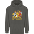 Santa vs Jesus Funny Christmas Xmas Childrens Kids Hoodie Storm Grey
