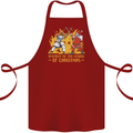 Santa vs Jesus Funny Christmas Xmas Cotton Apron 100% Organic Maroon