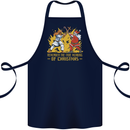 Santa vs Jesus Funny Christmas Xmas Cotton Apron 100% Organic Navy Blue