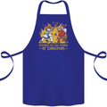 Santa vs Jesus Funny Christmas Xmas Cotton Apron 100% Organic Royal Blue