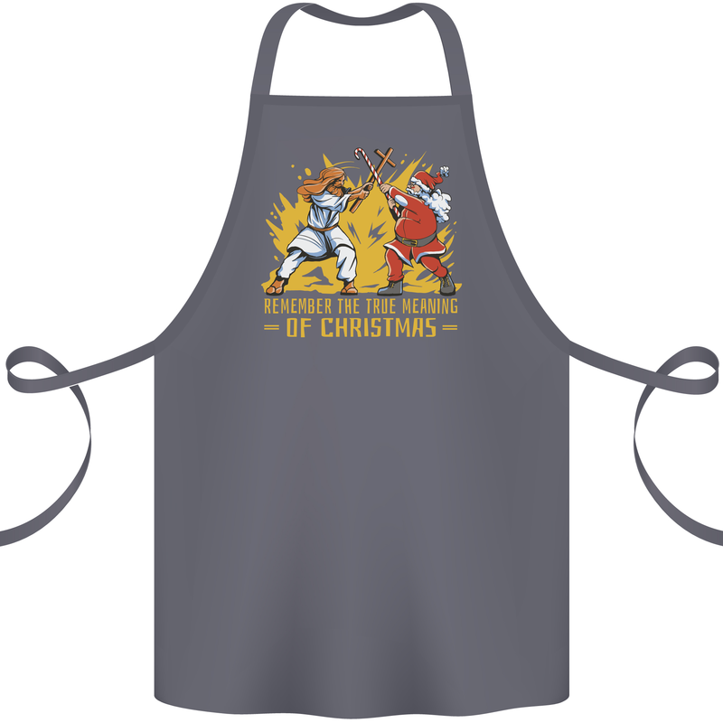 Santa vs Jesus Funny Christmas Xmas Cotton Apron 100% Organic Steel