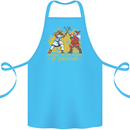 Santa vs Jesus Funny Christmas Xmas Cotton Apron 100% Organic Turquoise