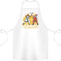Santa vs Jesus Funny Christmas Xmas Cotton Apron 100% Organic White