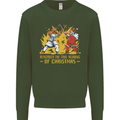 Santa vs Jesus Funny Christmas Xmas Kids Sweatshirt Jumper Forest Green