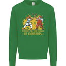 Santa vs Jesus Funny Christmas Xmas Kids Sweatshirt Jumper Irish Green