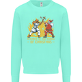 Santa vs Jesus Funny Christmas Xmas Kids Sweatshirt Jumper Peppermint
