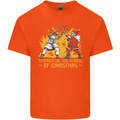 Santa vs Jesus Funny Christmas Xmas Kids T-Shirt Childrens Orange