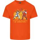 Santa vs Jesus Funny Christmas Xmas Kids T-Shirt Childrens Orange