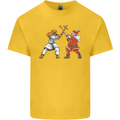 Santa vs Jesus Funny Christmas Xmas Kids T-Shirt Childrens Yellow