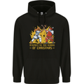 Santa vs Jesus Funny Christmas Xmas Mens 80% Cotton Hoodie Black