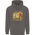 Santa vs Jesus Funny Christmas Xmas Mens 80% Cotton Hoodie Charcoal