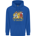 Santa vs Jesus Funny Christmas Xmas Mens 80% Cotton Hoodie Royal Blue