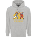 Santa vs Jesus Funny Christmas Xmas Mens 80% Cotton Hoodie Sports Grey