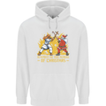 Santa vs Jesus Funny Christmas Xmas Mens 80% Cotton Hoodie White