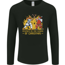 Santa vs Jesus Funny Christmas Xmas Mens Long Sleeve T-Shirt Black