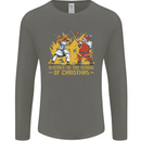 Santa vs Jesus Funny Christmas Xmas Mens Long Sleeve T-Shirt Charcoal