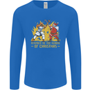 Santa vs Jesus Funny Christmas Xmas Mens Long Sleeve T-Shirt Royal Blue