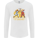Santa vs Jesus Funny Christmas Xmas Mens Long Sleeve T-Shirt White