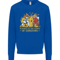 Santa vs Jesus Funny Christmas Xmas Mens Sweatshirt Jumper Royal Blue