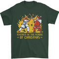 Santa vs Jesus Funny Christmas Xmas Mens T-Shirt 100% Cotton Forest Green