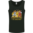 Santa vs Jesus Funny Christmas Xmas Mens Vest Tank Top Black