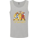 Santa vs Jesus Funny Christmas Xmas Mens Vest Tank Top Sports Grey