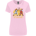 Santa vs Jesus Funny Christmas Xmas Womens Wider Cut T-Shirt Light Pink