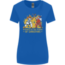 Santa vs Jesus Funny Christmas Xmas Womens Wider Cut T-Shirt Royal Blue