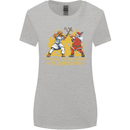 Santa vs Jesus Funny Christmas Xmas Womens Wider Cut T-Shirt Sports Grey