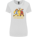 Santa vs Jesus Funny Christmas Xmas Womens Wider Cut T-Shirt White