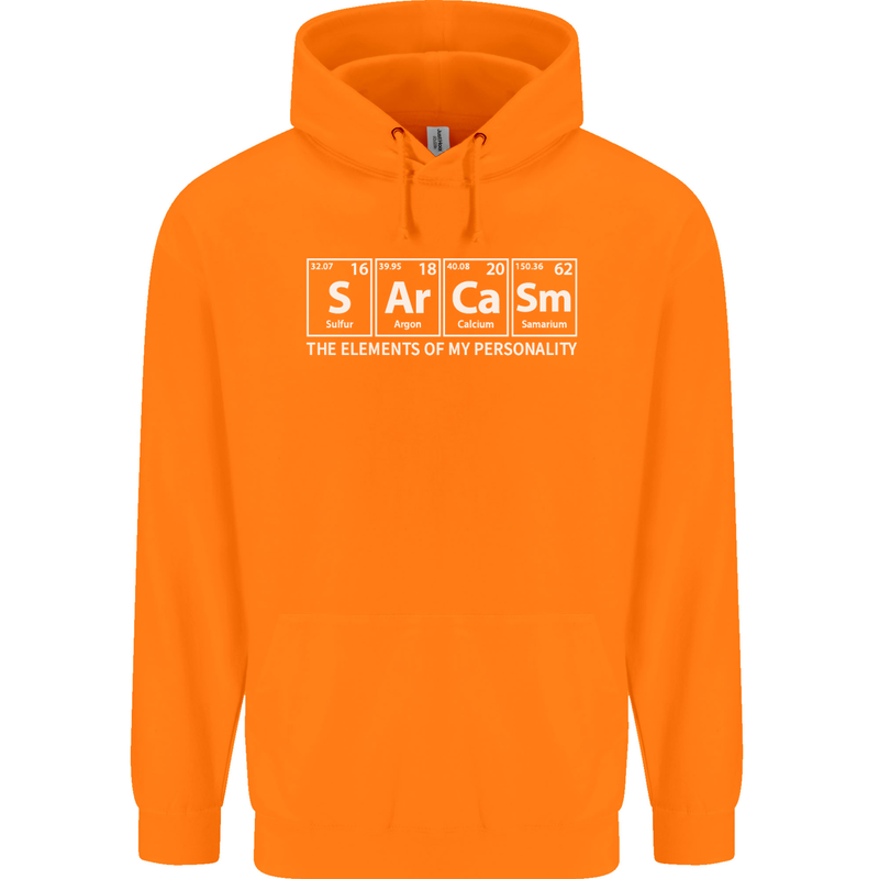 Sarcasm the Elements Personality Funny ECG Childrens Kids Hoodie Orange