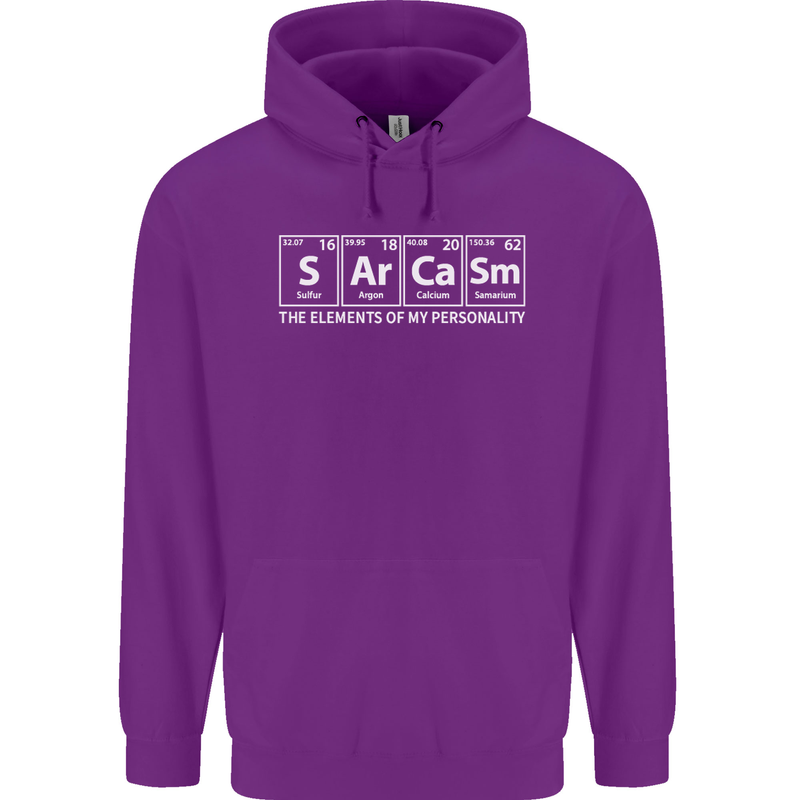 Sarcasm the Elements Personality Funny ECG Childrens Kids Hoodie Purple