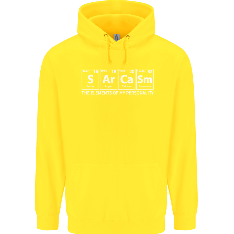 Sarcasm the Elements Personality Funny ECG Childrens Kids Hoodie Yellow