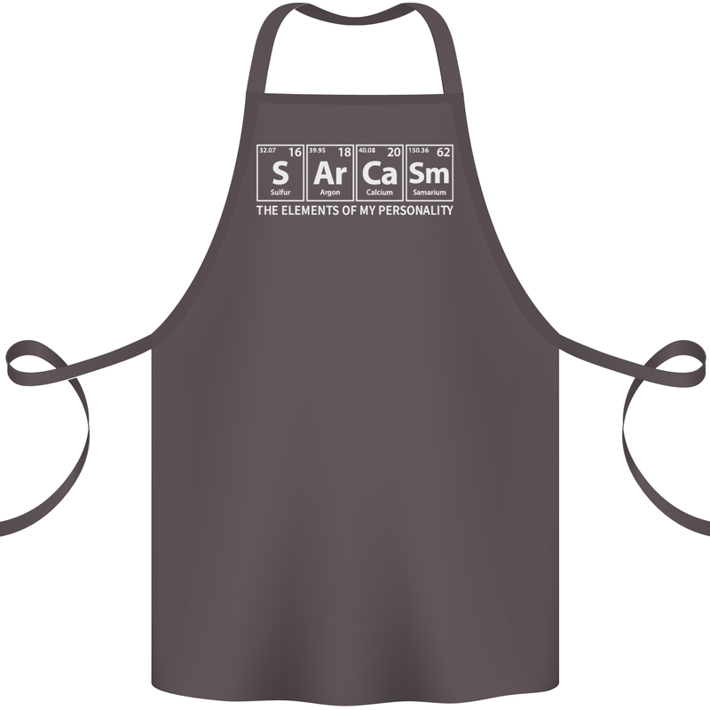 Sarcasm the Elements Personality Funny ECG Cotton Apron 100% Organic Dark Grey
