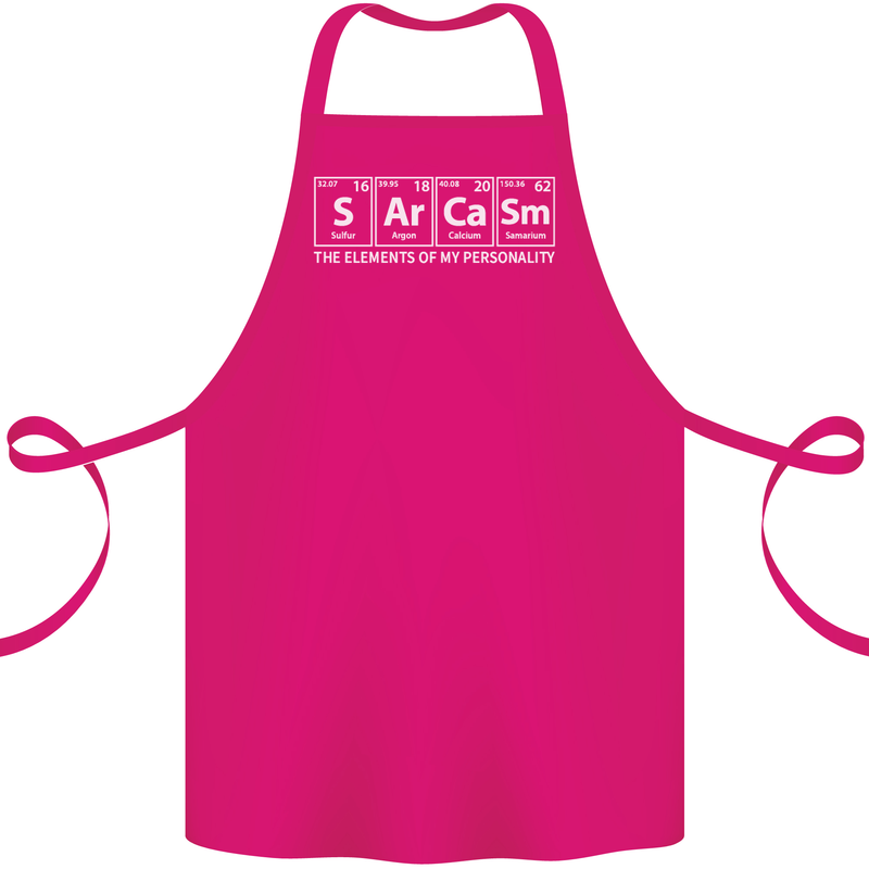 Sarcasm the Elements Personality Funny ECG Cotton Apron 100% Organic Pink